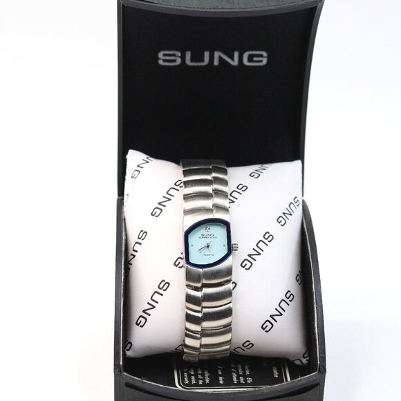 Vintage Alfred Sung Stainless Steel Back MOVT Quartz Womens Watch No Battery - Picture 1 of 12